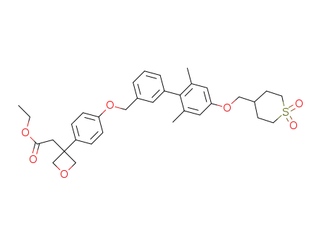 ethyl 2-(3-(4-((4'-((1,1-dioxidotetrahydro-2H-thiopyran-4-yl)methoxy)-2',6'-dimethyl-[1,1'-biphenyl]-3-yl)methoxy)phenyl)oxetan-3-yl)acetate
