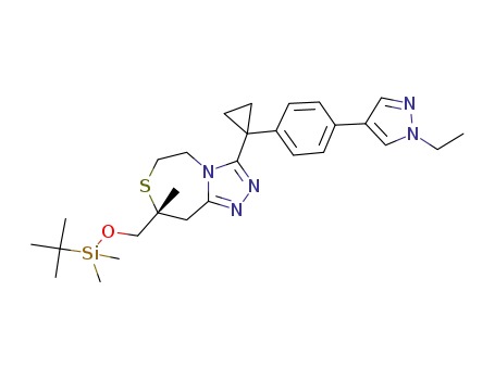 (8R)-8-({[tert-butyl(dimethyl)silyl]oxy}methyl)-3-{1-[4-(1-ethyl-1H-pyrazol-4-yl)phenyl]cyclopropyl}-8-methyl-5,6,8,9-tetrahydro[1,2,4]triazolo[4,3-d][1,4]thiazepine