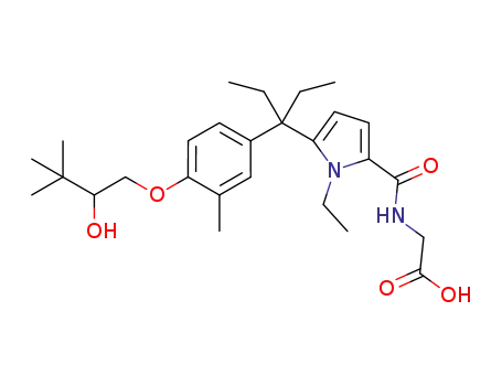 2-(5-(3-(4-(2-hydroxy-3,3-dimethylbutoxy)-3-methylphenyl)pentan-3-yl)-1-ethylpyrrole-2-carboxamido)acetic acid