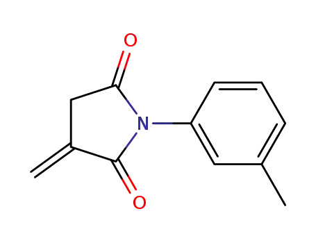 Molecular Structure of 73927-02-3 (1-(3-Methylphenyl)-3-methylene-2,5-pyrrolidinedione)