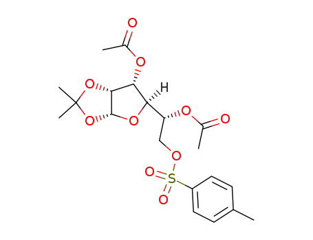 Molecular Structure of 5458-82-2 (3,5-di-O-acetyl-1,2-O-isopropylidene-6-O-p-toluenesulfonyl-α-D-allofuranose)