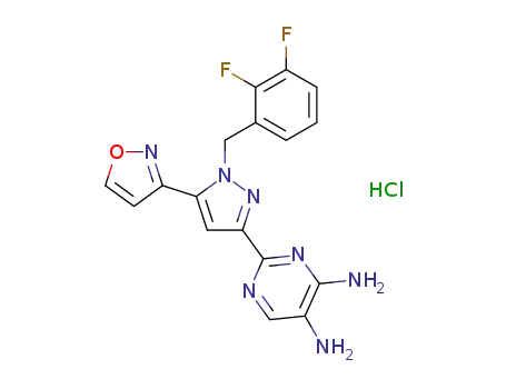 2-(1-(2,3-difluorobenzyl)-5-(isoxazol-3-yl)-1H-pyrazol-3-yl)pyrimidine-4,5-diamine hydrochloride