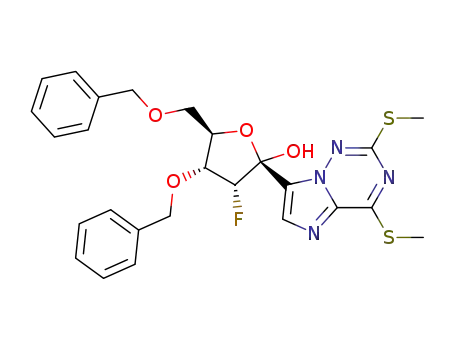 (2S,3R,4R,5R)-4-(benzyloxy)-5-(benzyloxymethyl)-2-(2,4-bis(methylthio)imidazo[2,1-f][1,2,4]triazin-7-yl)-3-fluorotetrahydrofuran-2-ol