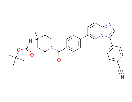 tert-butyl 1-(4-(3-(4-cyanophenyl)imidazo[1,2-a]pyridin-6-yl)benzoyl)-4-methylpiperidin-4-ylcarbamate