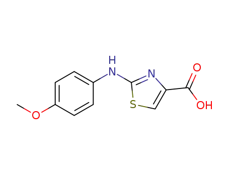 Molecular Structure of 165682-75-7 (2-(4-METHOXY-PHENYLAMINO)-THIAZOLE-4-CARBOXYLIC ACID)