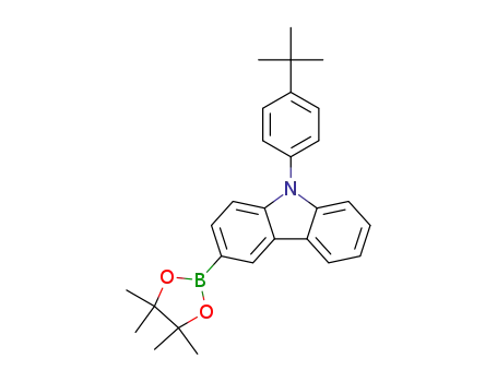 Molecular Structure of 1219497-88-7 (9-(4-tert-butylphenyl)-3-(4,4,5,5-tetramethyl-1,3,2-dioxaborolan-2-yl)-9H-carbazole)