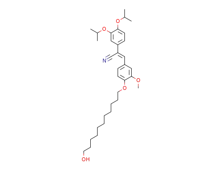Molecular Structure of 1425539-72-5 ((2Z)-2-(3,4-diisopropoxy phenyl)-3-{4-[(11-hydroxyundecyl)oxy]-3-methoxyphenyl}prop-2-enenitrile)