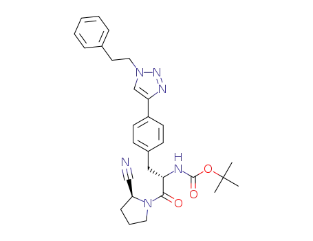 tert-butyl {(S)-1-[(S)-2-cyanopyrrolidin-1-yl]-1-oxo-3-[4-(1-phenethyl-1H-1,2,3-triazol-4-yl)phenyl]propan-2-yl}carbamate