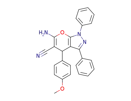 6-amino-4-(4-methoxyphenyl)-1,3-diphenyl-1,4-dihydropyrano[2,3-c]pyrazole-5-carbonitrile