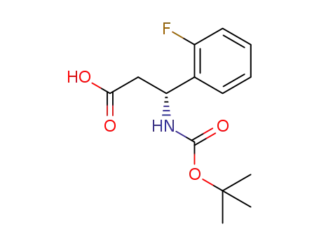 Molecular Structure of 284493-56-7 (3-N-BOC-3-(2-FLUOROPHENYL)PROPIONIC ACID)