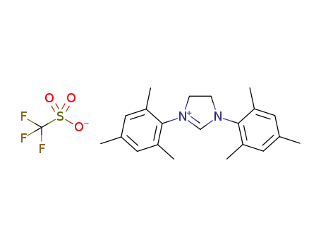 Molecular Structure of 1004556-73-3 (1,3-bis(2,4,6-trimethylphenyl)-4,5-dihydro-1H-imidazolinium trifluoromethanesulfonate)