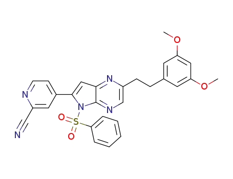 4-(2-(3,5-dimethoxyphenylethyl)-5-(phenylsulfonyl)-5H-pyrrolo[2,3-b]pyrazin-6-yl)picolinonitrile