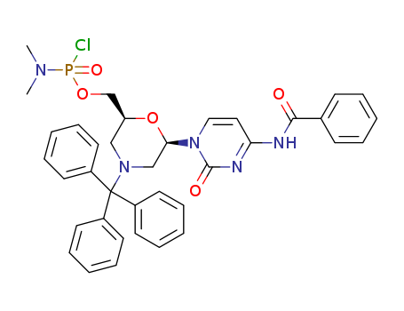 (6-(4-benzamido-2-oxopyrimidin-1(2H)-yl)-4-tritylmorpholin-2-yl)methyl dimethylphosphoramidochloridate(956139-21-2)