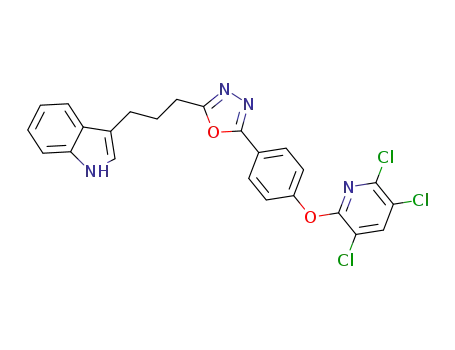 5-(3-(1H-indol-3-yl)propyl)-2-(4-(3,5,6-trichloropyridin-2-yloxy)phenyl)-1,3,4-oxadiazole