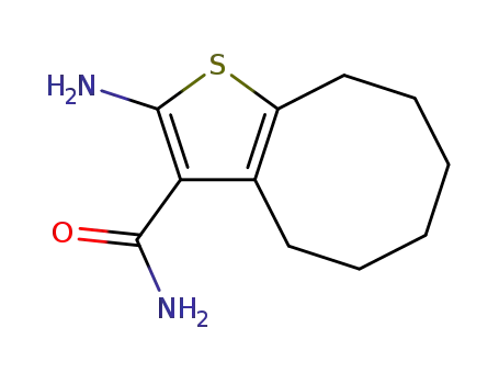 Molecular Structure of 40106-15-8 (2-AMINO-4,5,6,7,8,9-HEXAHYDROCYCLOOCTA[B]THIOPHENE-3-CARBOXAMIDE)