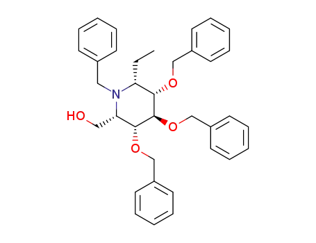 ((2S,3R,4R,5S,6R)-1-benzyl-3,4,5-tris(benzyloxy)-6-ethylpiperidin-2-yl)methanol
