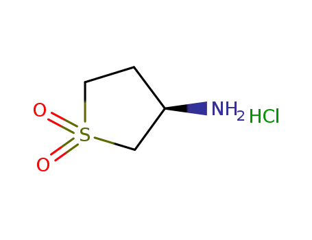 Molecular Structure of 935455-27-9 (3-Thiophenamine, tetrahydro-, 1,1-dioxide, hydrochloride (1:1), (3R)-)