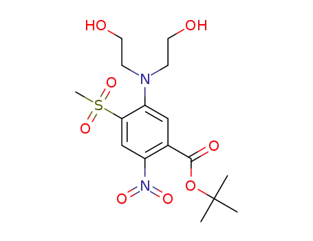 Molecular Structure of 1563184-57-5 (tert-butyl 5-(bis(2-hydroxyethyl)amino)-4-(methylsulfonyl)-2-nitrobenzoate)