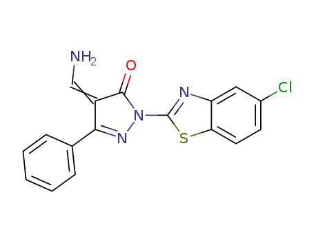 4-[1-aminomethylidene]-2-(5-chlorobenzothiazol-2-yl)-5-phenyl-2,4-dihydropyrazol-3-one