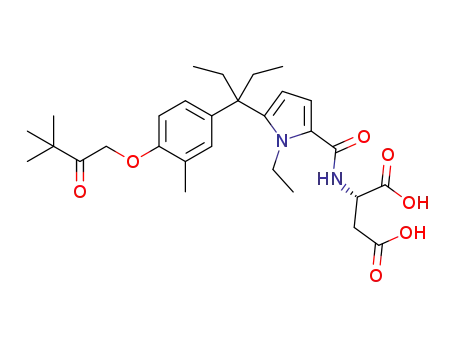 (S)-2-(5-(3-(4-(3,3-dimethyl-2-oxobutoxy)-3-methylphenyl)pentan-3-yl)-1-ethylpyrrole-2-carboxamido)succinic acid