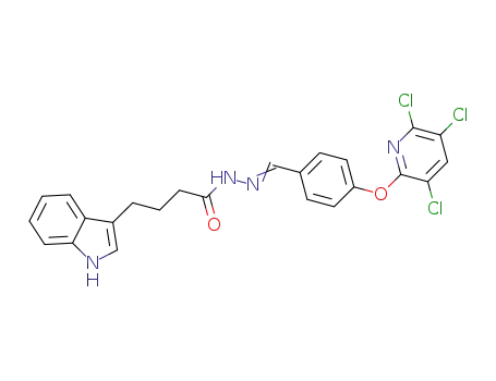 Molecular Structure of 1449036-06-9 (N'-(4-(3,5,6-trichloropyridin-2-yloxy)benzylidene)-4-(1Hindol-3-yl)butanehydrazide)