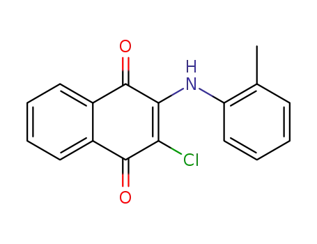 Molecular Structure of 64530-59-2 (2-chloro-3-[(2-methylphenyl)amino]naphthalene-1,4-dione)
