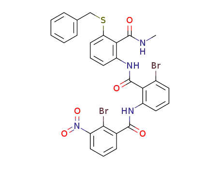 N-(2-((3-(benzylthio)-2-(methylcarbamoyl)phenyl)carbamoyl)-3-bromophenyl)-2-bromo-3-nitrobenzamide