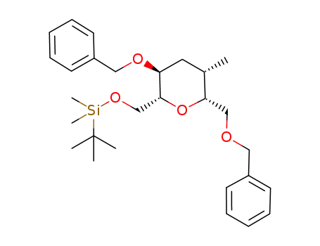 (((2R,3S,5S,6R)-3-(benzyloxy)-6-((benzyloxy)methyl)-5-methyltetrahydro-2H-pyran-2-yl)methoxy)(tert-butyl)dimethylsilane