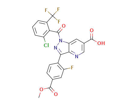 1-(2-chloro-6-(trifluoromethyl)benzoyl)-3-(2-fluoro-4-(methoxycarbonyl)phenyl)-1H-pyrazolo[4,3-b]pyridine-6-carboxylic acid