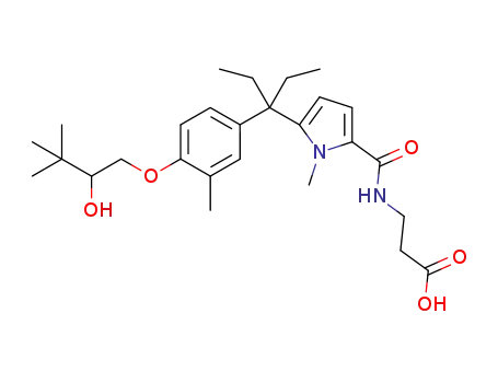 3-(5-(3-(4-(2-hydroxy-3,3-dimethylbutoxy)-3-methylphenyl)pentan-3-yl)-1-methylpyrrole-2-carboxamido)propanoic acid