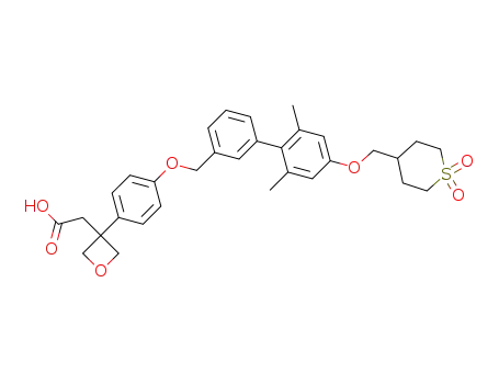2-(3-(4-((4'-((1,1-dioxidotetrahydro-2H-thiopyran-4-yl)methoxy)-2',6'-dimethyl-[1,1'-biphenyl]-3-yl)methoxy)phenyl)oxetan-3-yl)acetic acid