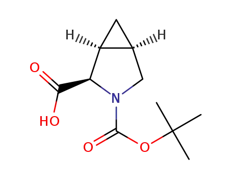 Molecular Structure of 72448-25-0 ((1R,2R,5S)-rel-3-(tert-Butoxycarbonyl)-3-azabicyclo[3.1.0]hexane-2-carboxylic acid)
