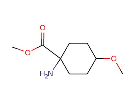 Molecular Structure of 765262-90-6 (Cyclohexanecarboxylic acid, 1-amino-4-methoxy-, methyl ester, trans- (9CI))