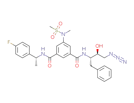 Molecular Structure of 1385766-25-5 (N<SUP>1</SUP>-((2S,3S)-4-azido-3-hydroxy-1-phenylbutan-2-yl)-N<SUP>3</SUP>-((R)-1-(4-fluorophenyl)ethyl)-5-(N-methylmethylsulfonamido)isophthalamide)