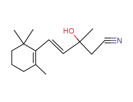 (E)-3-hydroxy-3-methyl-5-(2,6,6-trimethylcyclohex-1-en-1-yl)pent-4-enenitrile