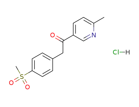 Molecular Structure of 1456699-02-7 (1-(6-methylpyridin-3-yl)-2-[(4-methylsulfonyl)-phenyl]-ethanone hydrochloride)
