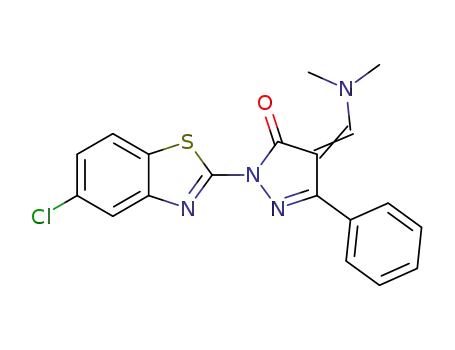 2-(5-chlorobenzothiazol-2-yl)-4-[1-dimethylaminomethylidene]-5-phenyl-2,4-dihydropyrazol-3-one