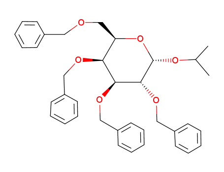 Molecular Structure of 114967-50-9 (1-O-isopropyl-2,3,4,6-tetra-O-benzyl-α-D-galactopyranose)