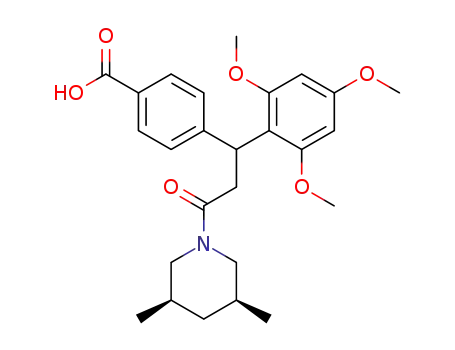 4-(3-(3,5-cis-dimethlpiperidin-1-yl)-3-oxo-1-(2,4,6-trimethoxyphenyl)-propyl)benzoic acid