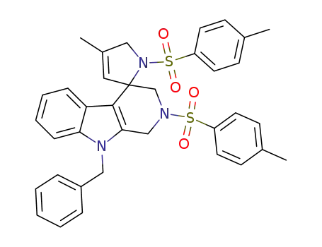 9-benzyl-4'-methyl-1',2-ditosyl-1,1',2,3,5',9-hexahydro-spiro[pyrido[3,4-b]indole-4,2'-pyrrole]