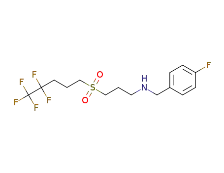 Molecular Structure of 1353009-23-0 (N-(4-fluorobenzyl)-3-[(4,4,5,5,5-pentafluoropentyl)sulphonyl]propan-1-amine)