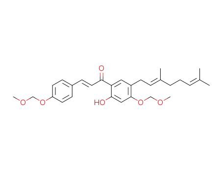 (E)-1-(5-((E)-3,7-dimethylocta-2,6-dien-1-yl)-2-hydroxy-4-(methoxymethoxy)phenyl)-3-(4-(methoxymethoxy)phenyl)prop-2-en-1-one