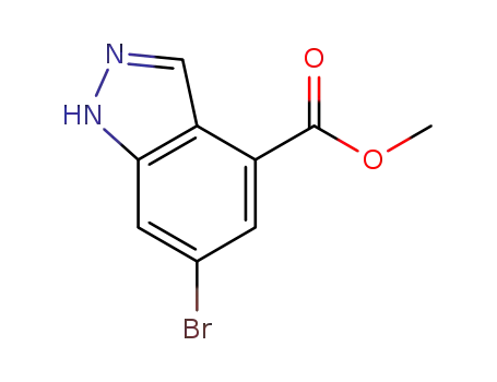 Molecular Structure of 885518-49-0 (6-BROMO-4-INDAZOLECARBOXYLIC ACID METHYL ESTER)