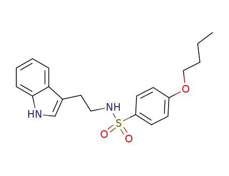 Molecular Structure of 880139-14-0 (Benzenesulfonamide, 4-butoxy-N-[2-(1H-indol-3-yl)ethyl]-)