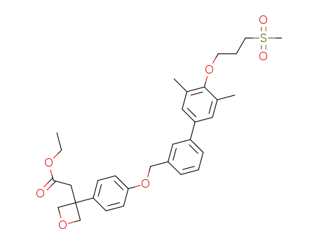 ethyl 2-(3-(4-((3',5'-dimethyl-4'-(3-(methylsulfonyl)propoxy)-[1,1'-biphenyl]-3-yl)methoxy)phenyl)oxetan-3-yl)acetate