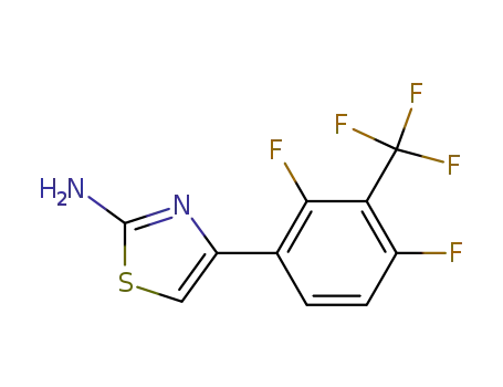 Molecular Structure of 957125-35-8 (4-[2,4-difluoro-3-(trifluoromethyl)phenyl]-1,3-thiazol-2-amine)