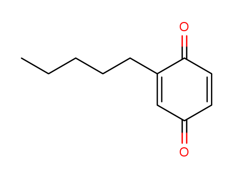 Molecular Structure of 161691-33-4 (2,5-Cyclohexadiene-1,4-dione, 2-pentyl-)