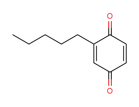Molecular Structure of 161691-33-4 (2,5-Cyclohexadiene-1,4-dione, 2-pentyl-)