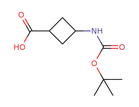 Molecular Structure of 946152-72-3 (3-(tert-Butoxycarbonylamino)cyclobutanecarboxylic acid)