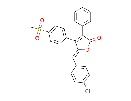 Molecular Structure of 1448458-85-2 ((5Z)-5-(4-chlorobenzylidene)-4-(4-(methylsulfonyl)phenyl)-3-phenylfuran-2(5H)-one)
